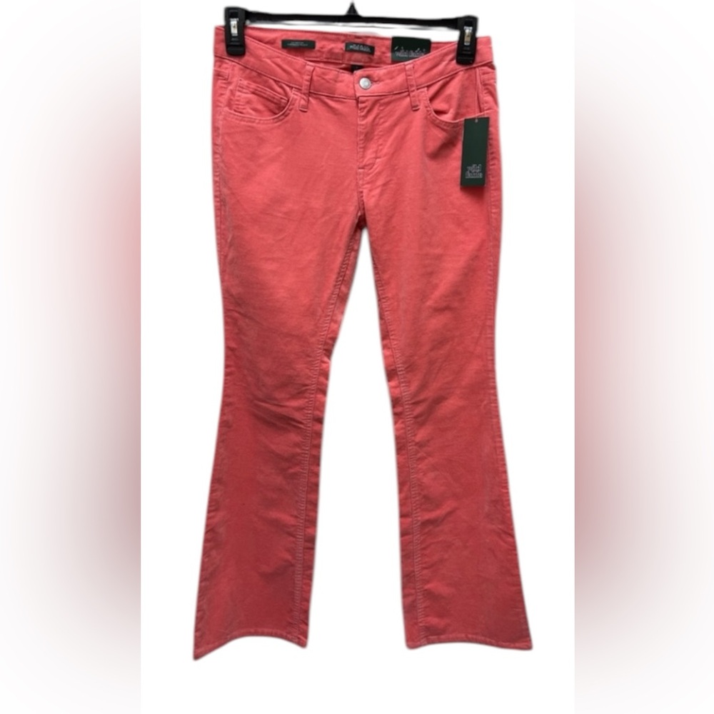 🪸 NWT! Low Rise Coral Pink Corduroy Flare Pants - Picture 2 of 9